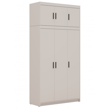 Szafa z nadstawką trzydrzwiowa 133 cm uchylna TRINO beżowa